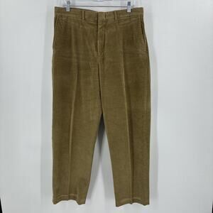 Vintage Lands End Corduroy Pants Men 34x29 Brown Beige Chino Casual Preppy
